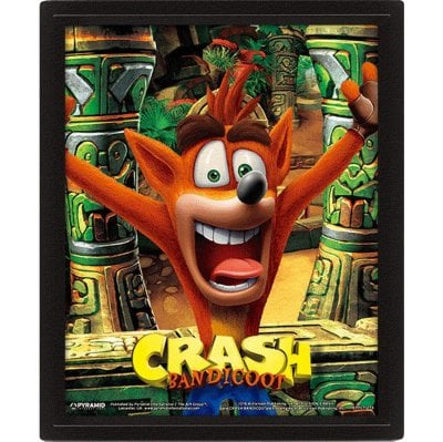 Crash Bandicoot Mask Power Up - 3D poster med ram