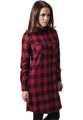 Flanell klänning (XS,Röd/svart)