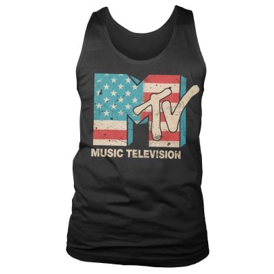 MTV Distressed USA-Flag Tank Top 1