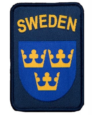 Tre Kronor Sweden tygpatch marinblå