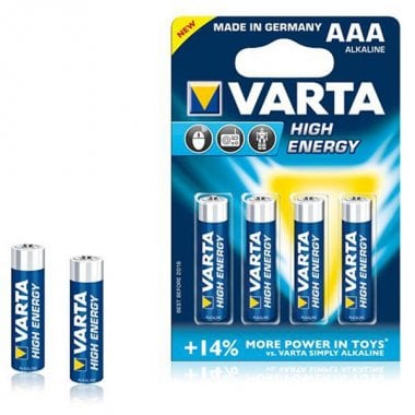 Alkaliskt batteri Varta LR03 1,5 V AAA High Energy (4 pcs) Blå 0