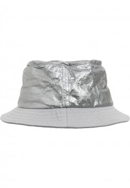 Silver Crinkled Paper Bucket Hat