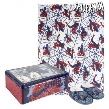 Metallbox med filt och tofflor Spiderman 0