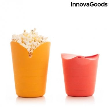 Hopvikbara popcornskålar i silikon (2 st) 8