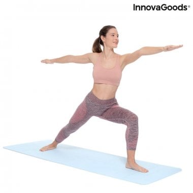 Halkfri yogamatta med positionslinjer och träningsanvisningar 8