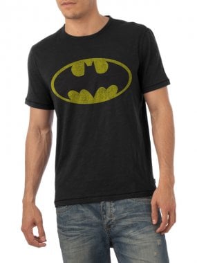 Batman sliten logotype t-shirt modell