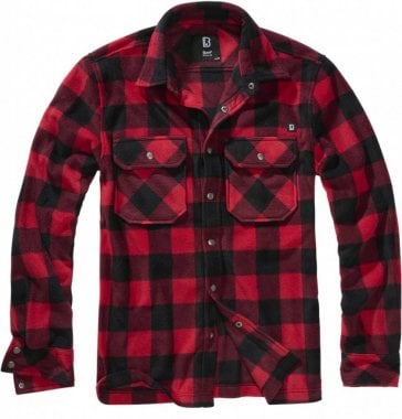 Lumber skjortjacka i fleece - röd/svart 0