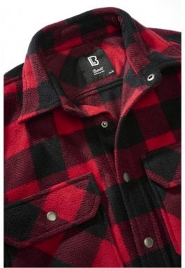 Lumber skjortjacka i fleece - röd/svart 4