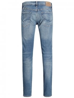 Blå jeans med slitningar skinny fit 4