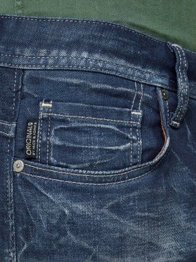 Blå tvättade jeans slim 6