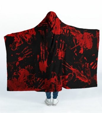 Black Bloody Hooded Blanket 1
