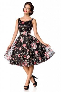 Blommig klänning klockad kjol