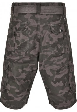Cargo shorts med bälte kamouflage 6