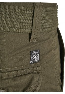 Cargo shorts med bälte och ripstop 15
