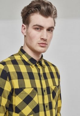 Flanellskjorta svart/gul 119