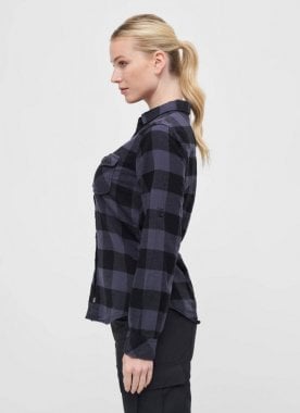 Flanellskjorta dam - svart/grå 1