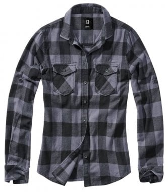 Flanellskjorta dam - svart/grå 4