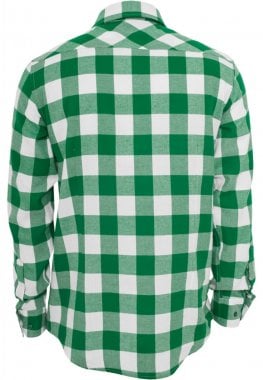Flanellskjorta Rutig Vit/Grön