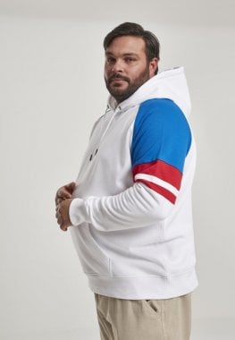 Flerfärgad hoodie till stora män vit