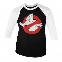 Ghostbusters Distressed Logo Baseball 3/4 Sleeve Tee 1