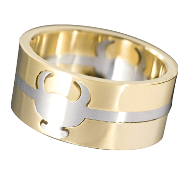 Guld/silver devil ring