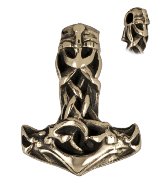 Hjälm och hammare brons hänge