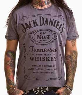 Jack Daniels t-shirt grå med svart logga