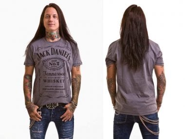 Jack Daniels t-shirt grå med svart logga 1