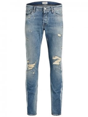 Jeans med stora slitningar slimfit 1