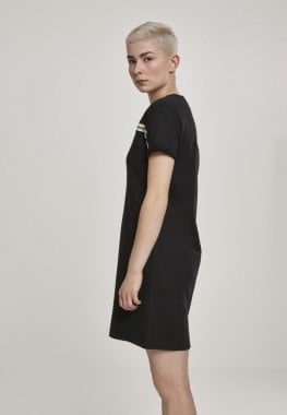 Kort svart klänning med färgrand profil