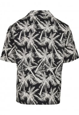 Kortärmad skjorta med vita palmer 2