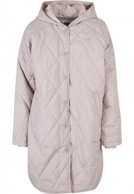 Ladies Oversized Diamond Quilted Hooded Coat 12