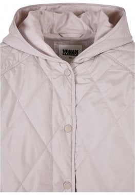 Ladies Oversized Diamond Quilted Hooded Coat 14
