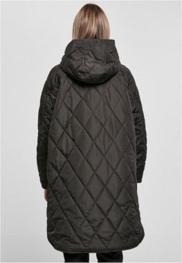 Ladies Oversized Diamond Quilted Hooded Coat 3