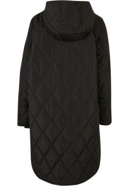 Ladies Oversized Diamond Quilted Hooded Coat 6