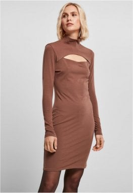 Ladies Stretch Jersey Cut-Out Turtleneck Dress 9