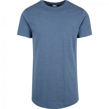 Lång t-shirt melange blå enkel