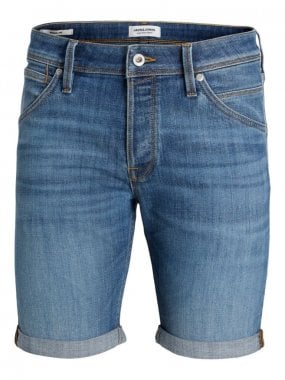 Ljusblå jeansshorts herr regular-fit 0