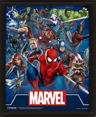 Marvel - Cinematic Icons - 3D poster med ram 0