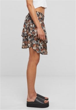 Mini kjol i 2-lager med blomtryck 4