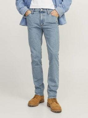Mörkblå Stentvättade Regular Fit Jeans Clark 1