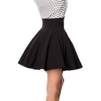 Retro kjol med hög midja svart fram bak