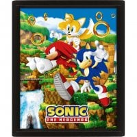 Sonic The Hedgehog - Catching Rings - 3D poster med ram 0