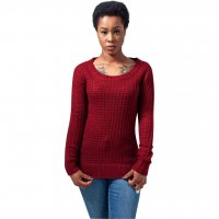 Wideneck sweater lång modell burgundy