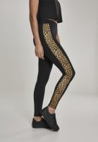 Svarta leggings med leopardskinnsmönster i sidan