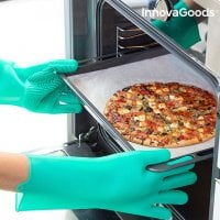 Silikonhandske med skrubb pizza