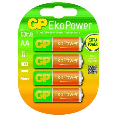 Laddningsbara Batterier GP 125AAHCEPC4 1, 2 V 1300 mAh AA (4 pcs) Green Orange 0