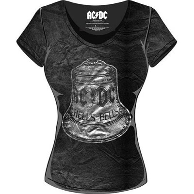 AC/DC tvättad t-shirt dam: Hells Bells