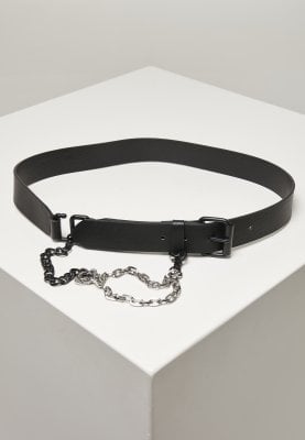 Imitation Leather Belt With Metal Chain 2