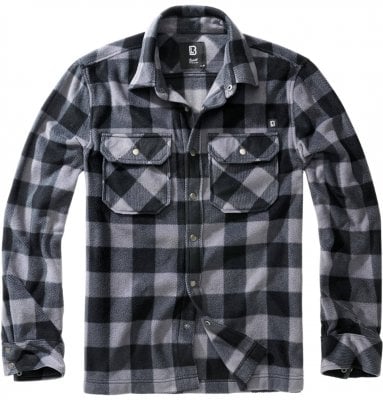 Lumber skjortjacka i fleece - grå/svart 0